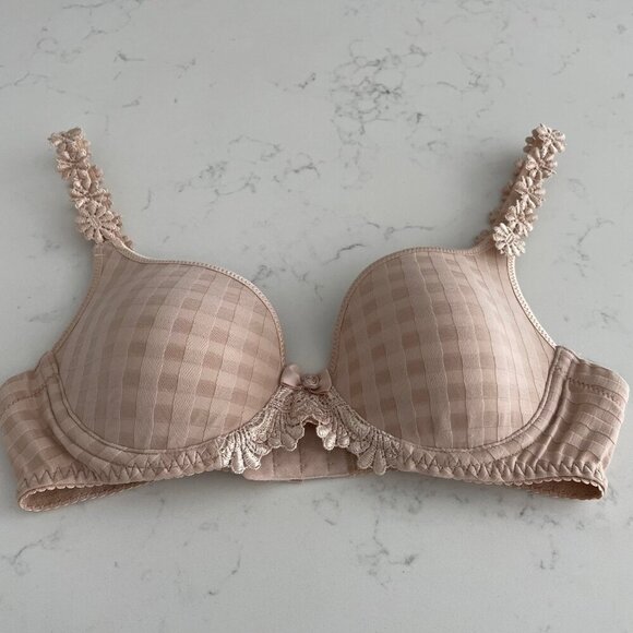 Marie Jo Avero Heart Shaped Padded Wireless Bra Cafe au Lait Sz 34A NWOT - Picture 2 of 13